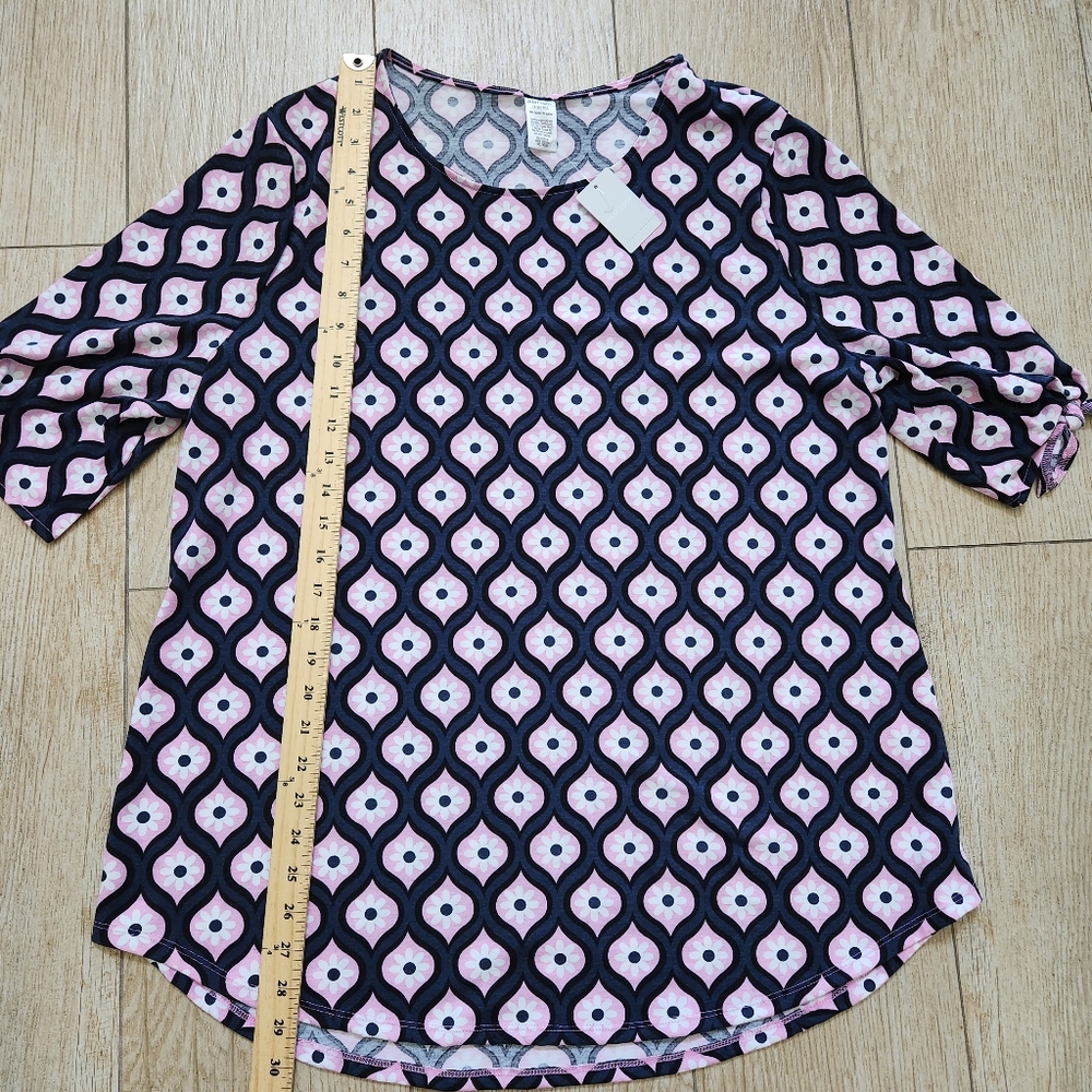 West Loop Bohemian Floral Women's Tunic Top Multicolor Tie Sleeve Design - Picture 7 of 9